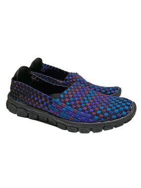 Zee Alexis Stella Woven Slip-on Shoes Size 9 Black Blue Purple Comfort Light